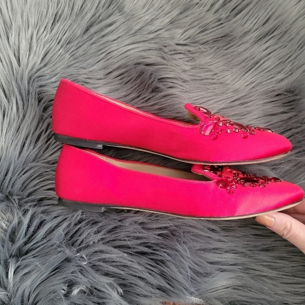 Tory Burch Delphine Embellished Crystal Almond Toe Loafers